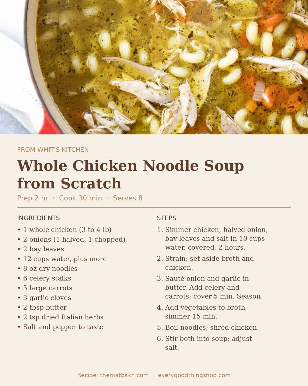 Whole Chicken Noodle Soup from Scratch