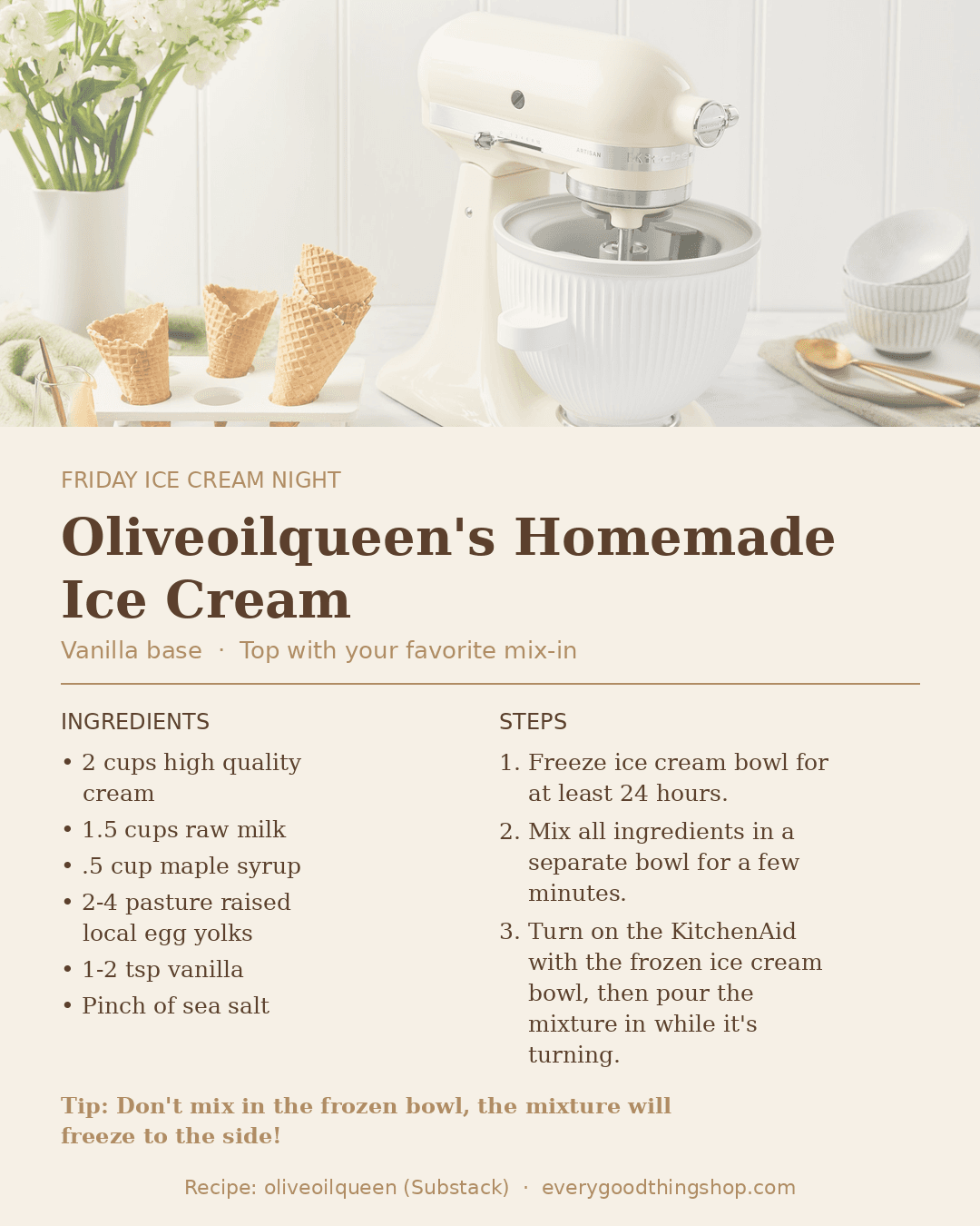 Oliveoilqueen's Homemade Ice Cream